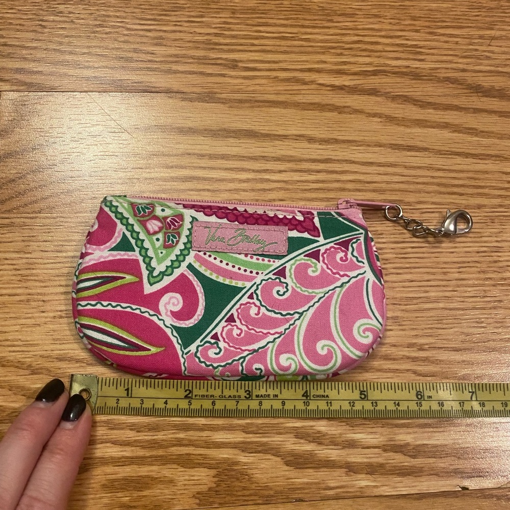 Vera Bradley ID/Card keychain case in “pinwheel pink”
